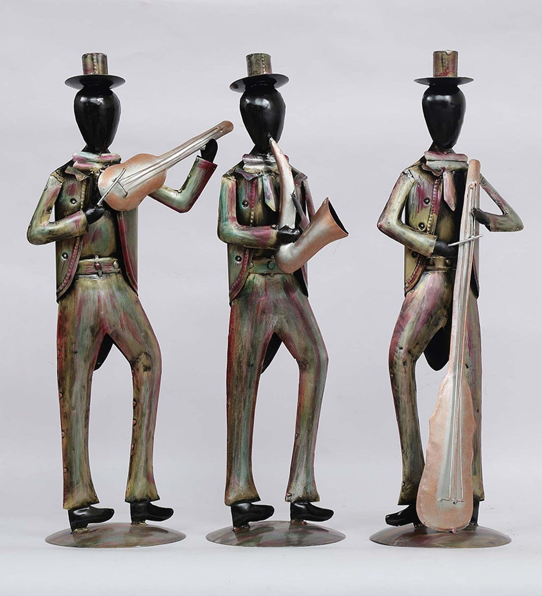 Modern musician Men Human Figurine, Set of 3 table decor