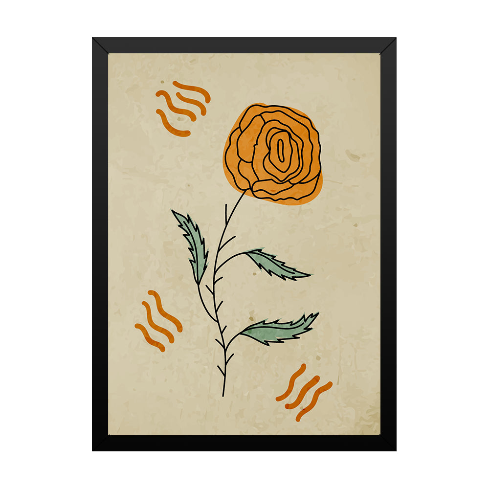 Elegant Nature Inspired Orange Floral Botanical Photo Frame Wall Art