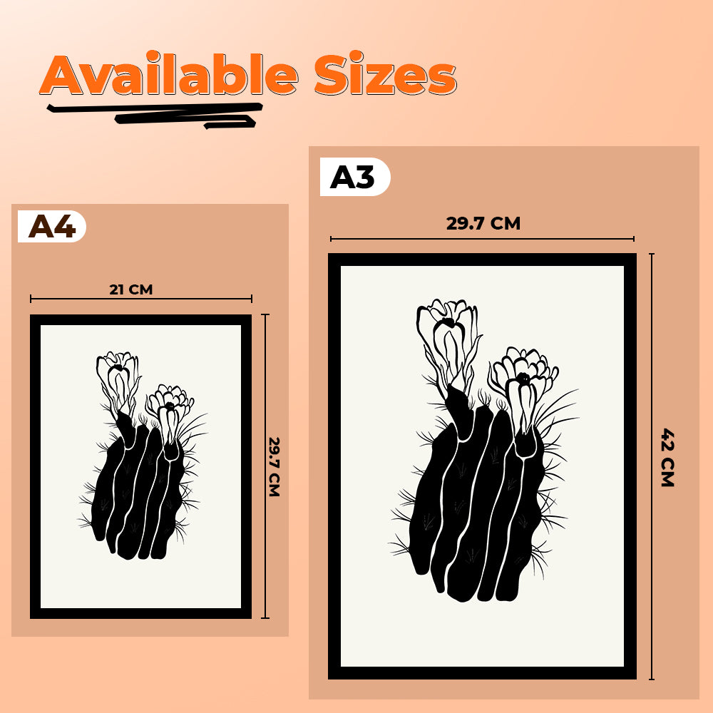 Abstract Modern Black and White Floral Photo Frame Wall Art