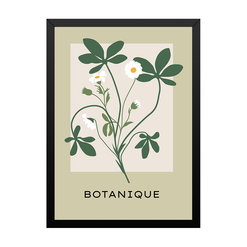 Floral Wall Art with Black Frame for Home Decor