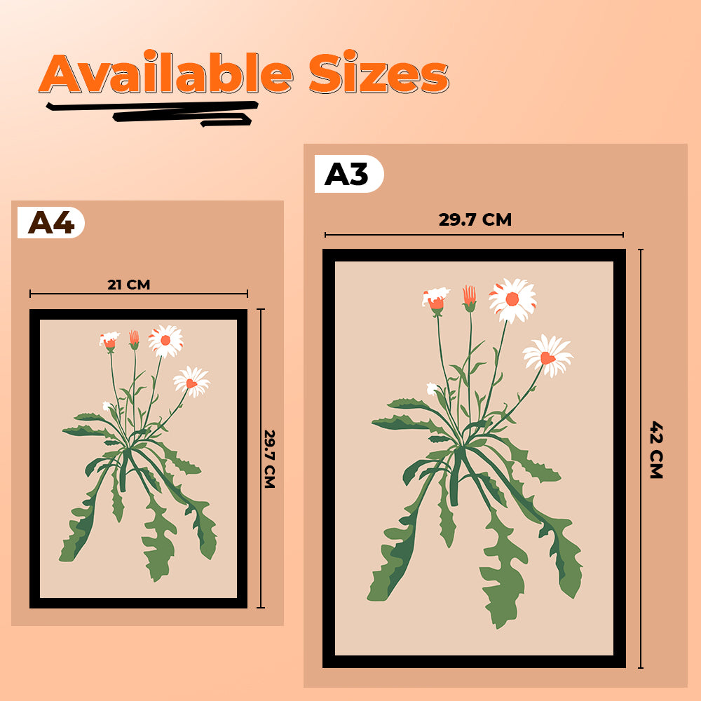 Wildflower Botanical Black Framed Decorative Wall Art Painting