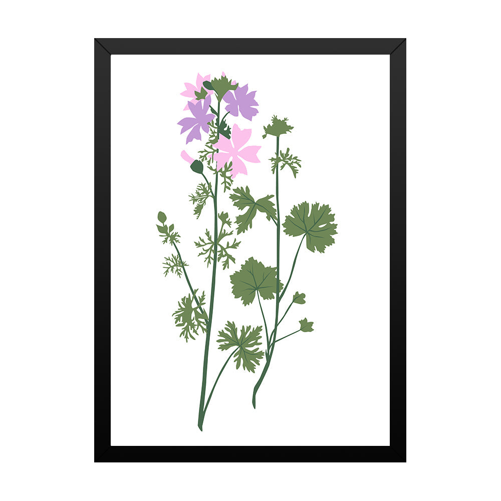 Wildflower Botanical Decorative Black Framed Wall Art Painting
