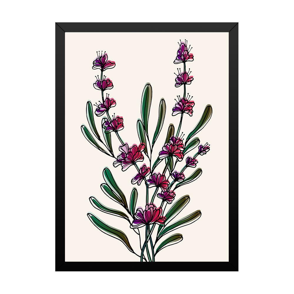 Abstract Purple Floral Digital HD Print/Poster Framed Wall Painting