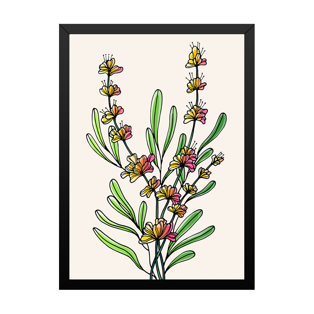 Abstract Orange Floral Digital HD Print/Poster Framed Wall Painting