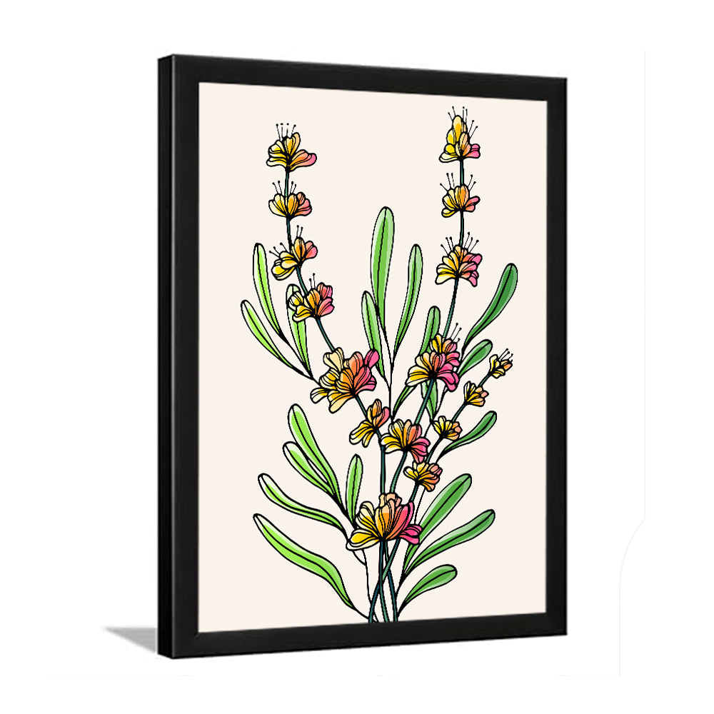 Abstract Orange Floral Digital HD Print/Poster Framed Wall Painting