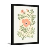 Spring Pink Floral Digital Printed Wall Art Framed Painting for Home Décor