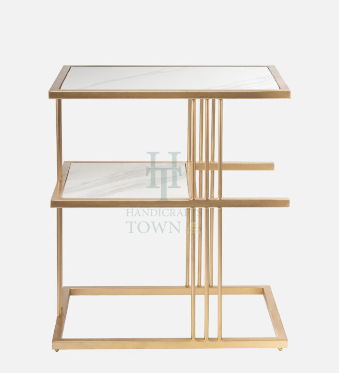 Metal Bedside Table (Gold)