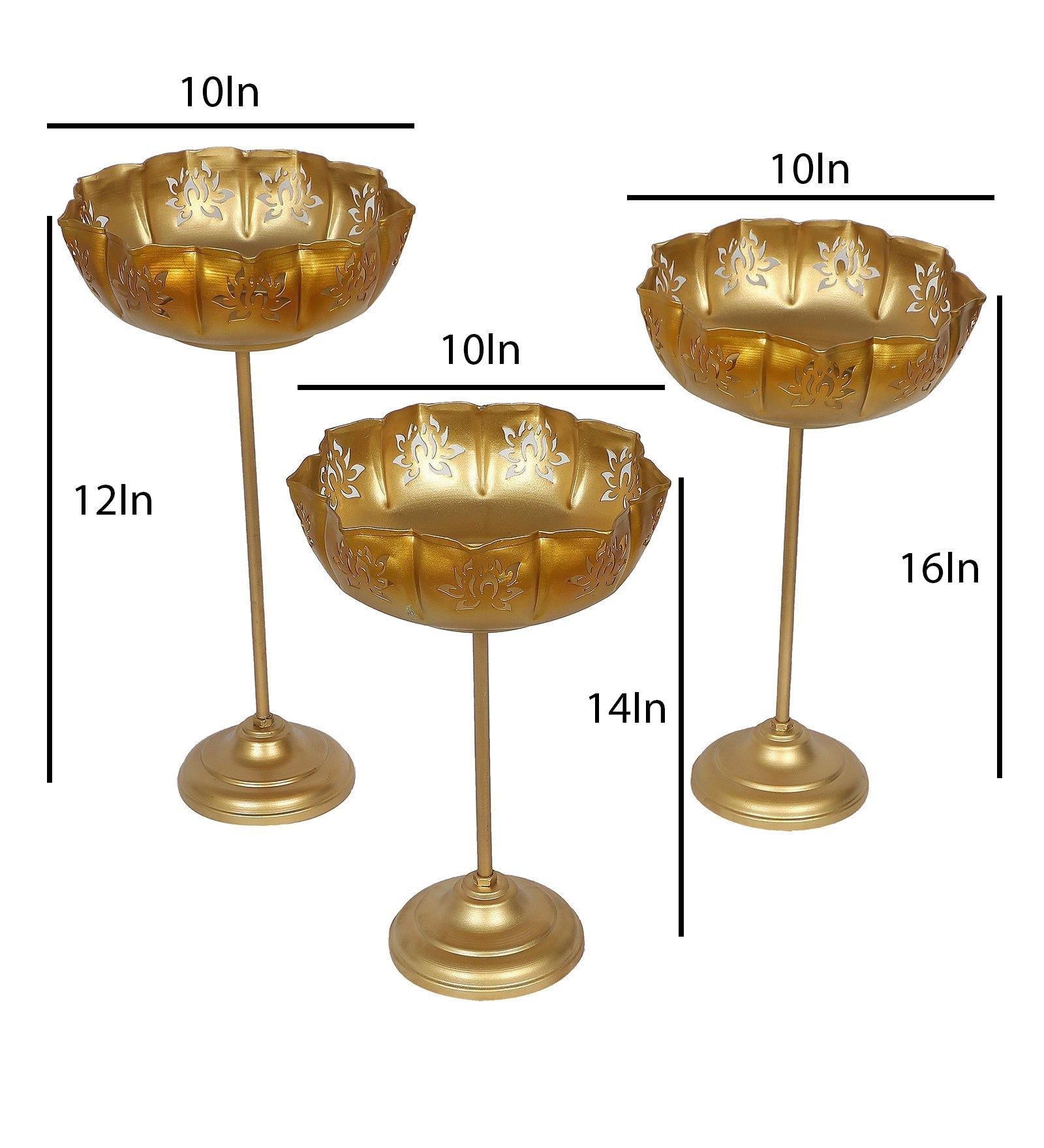 Detachable Big Lotus Urli Set of 3