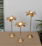 Small Five Flower Leaves Detachable Tealight Holder Set of 3