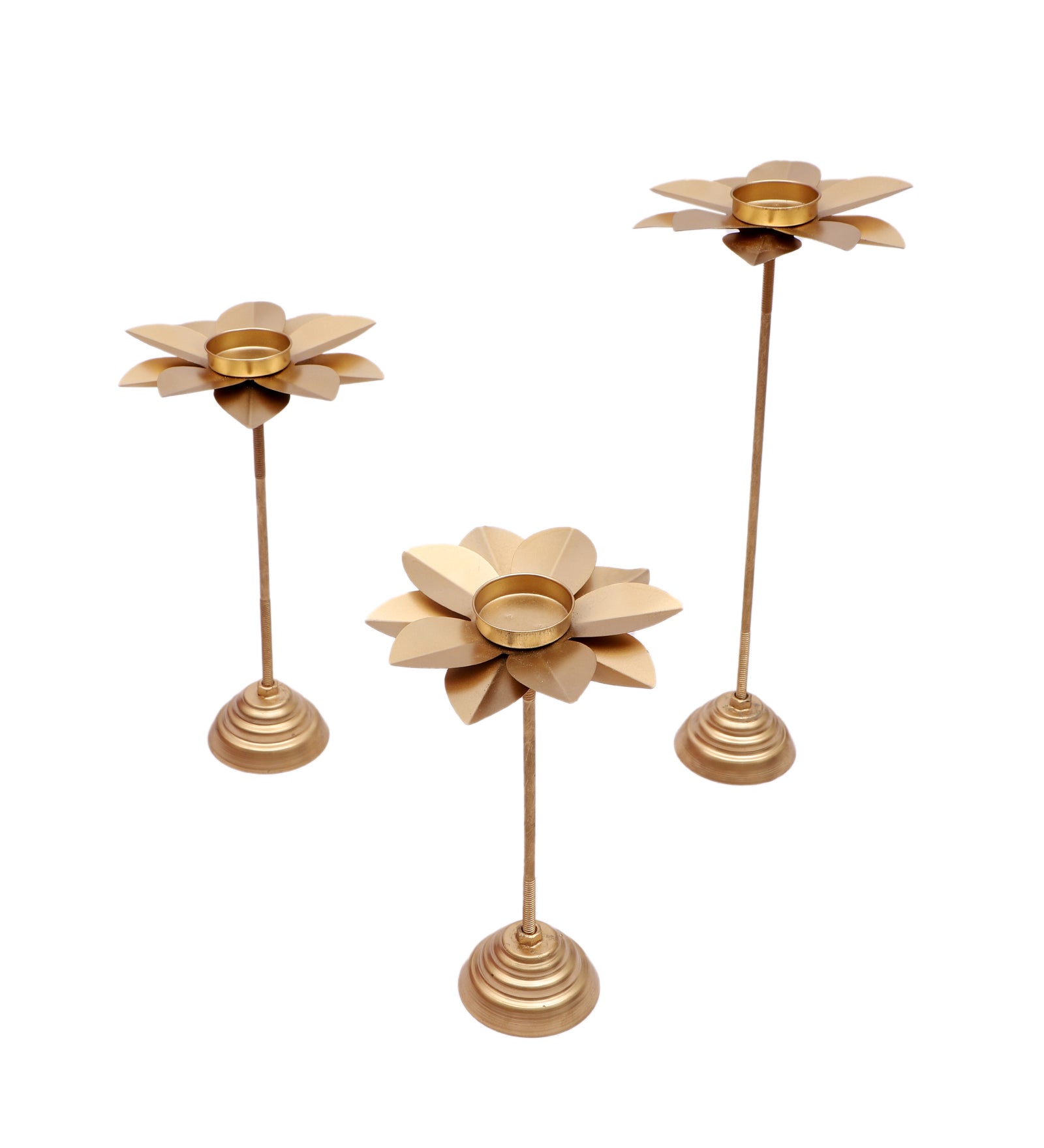 Small Five Flower Leaves Detachable Tealight Holder Set of 3