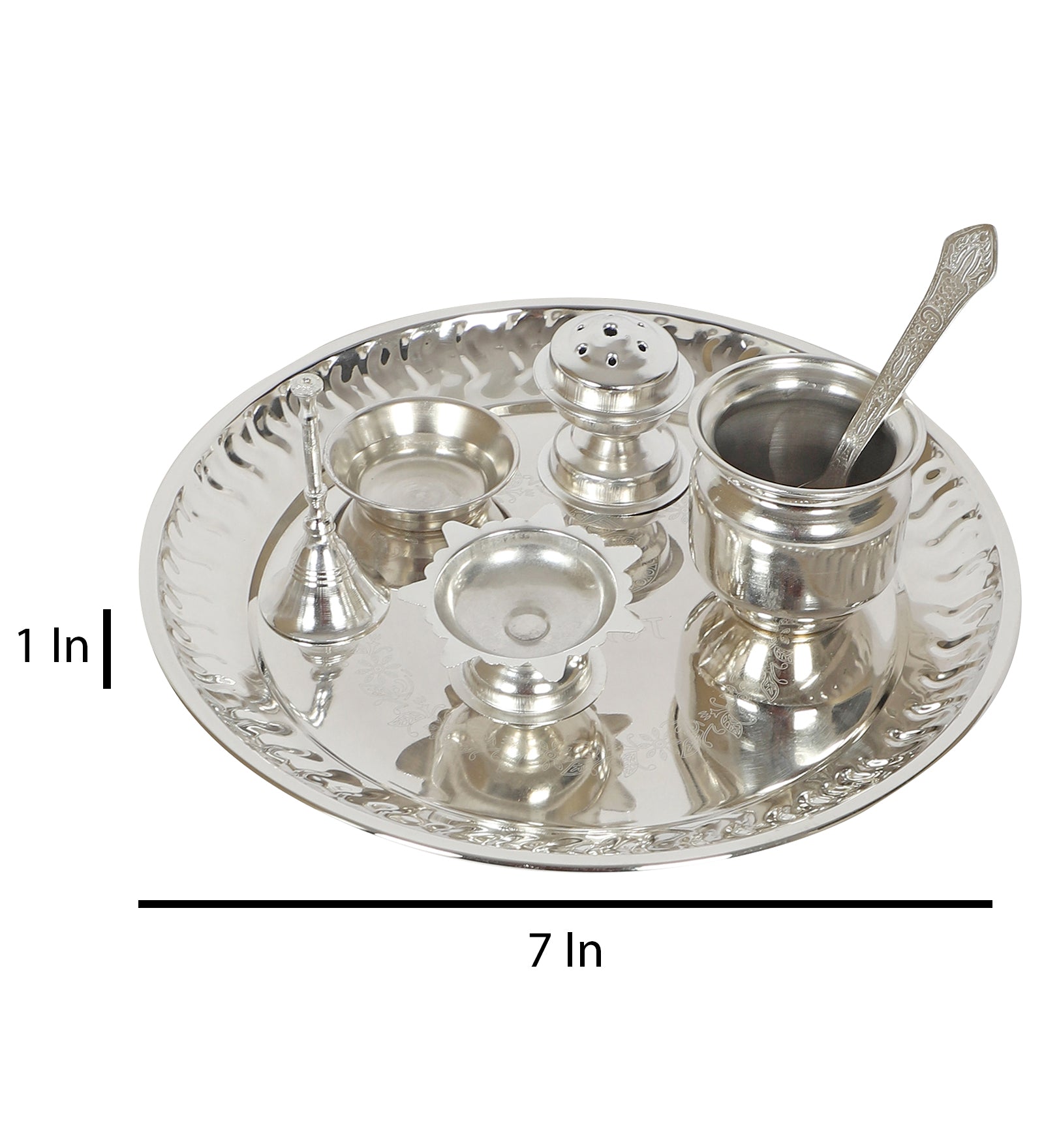 Steel & Brasss Ganesh Thali
