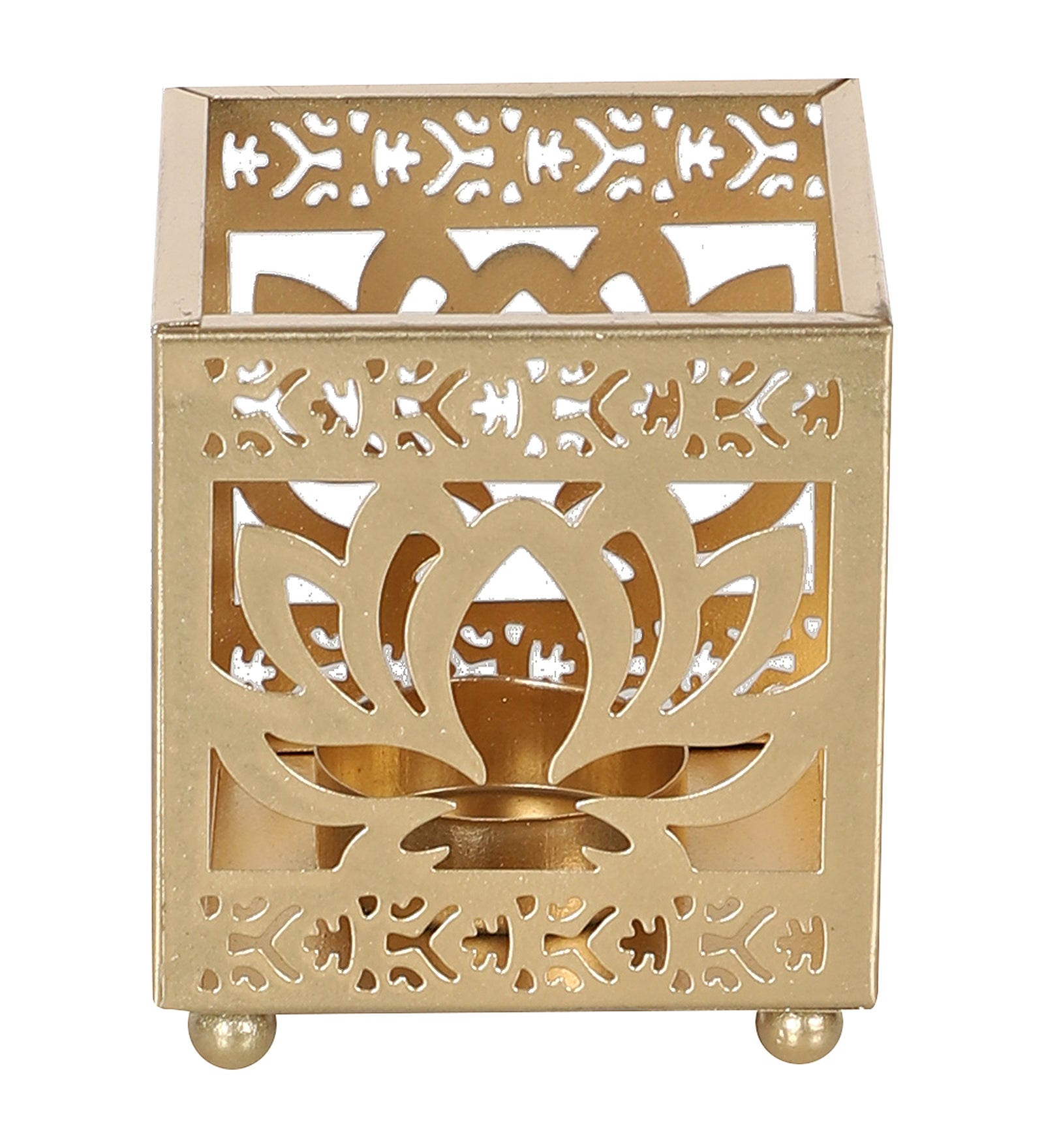 Lotus Etching Tealight Holder Set of 4
