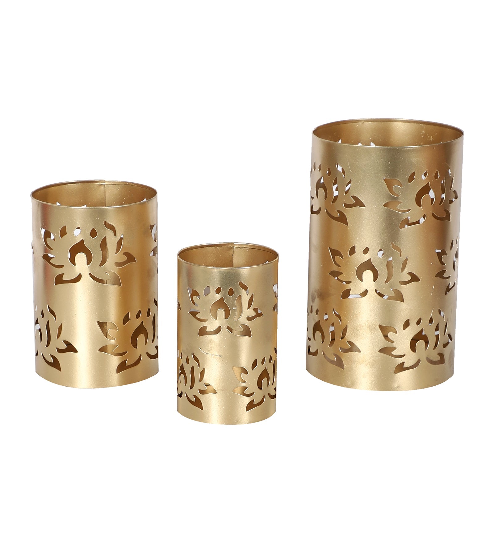 Lotus Etching Votive Tealight Holder Set of 3