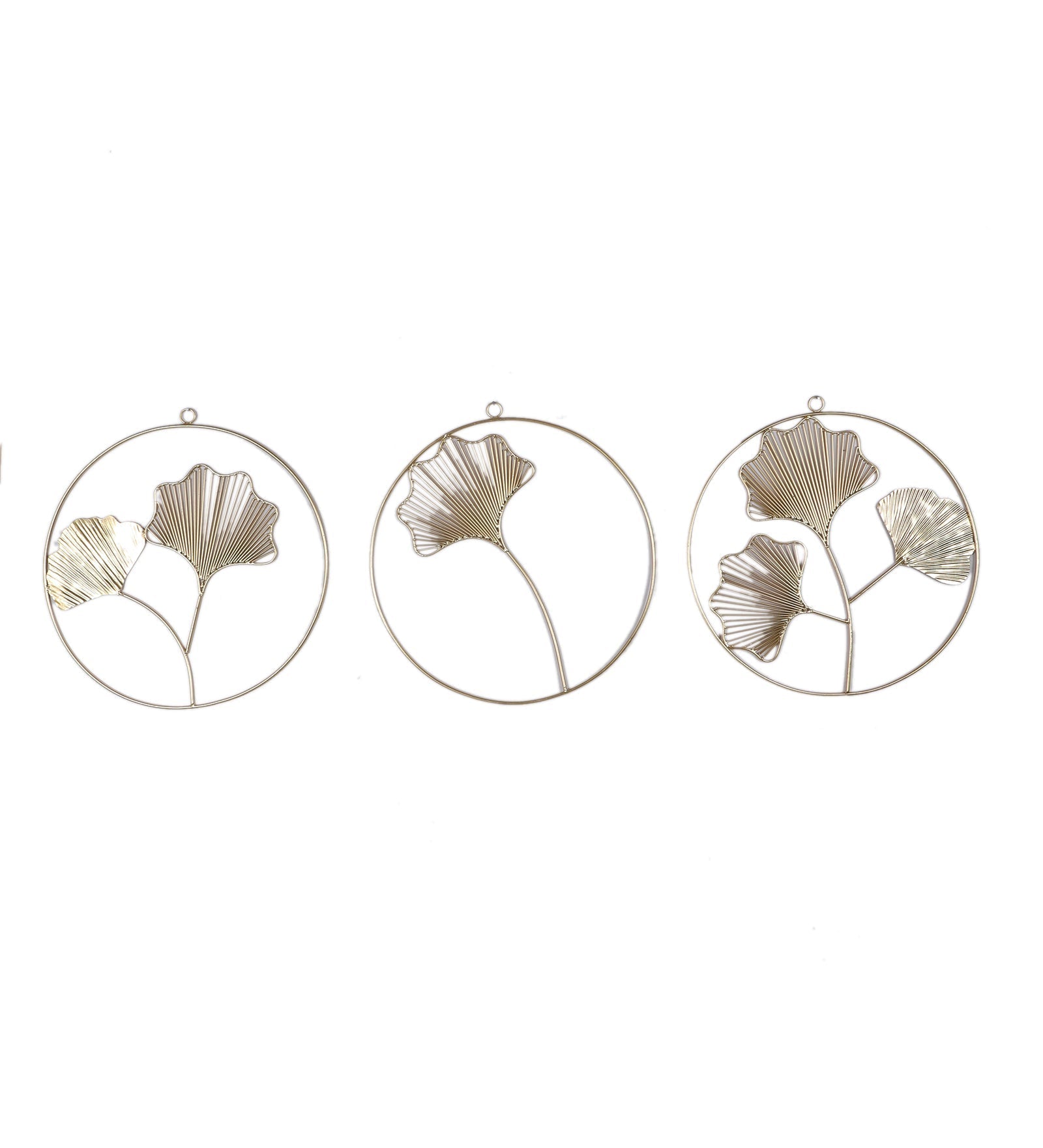 Golden Leaves Ring Wall Decor Set of 3