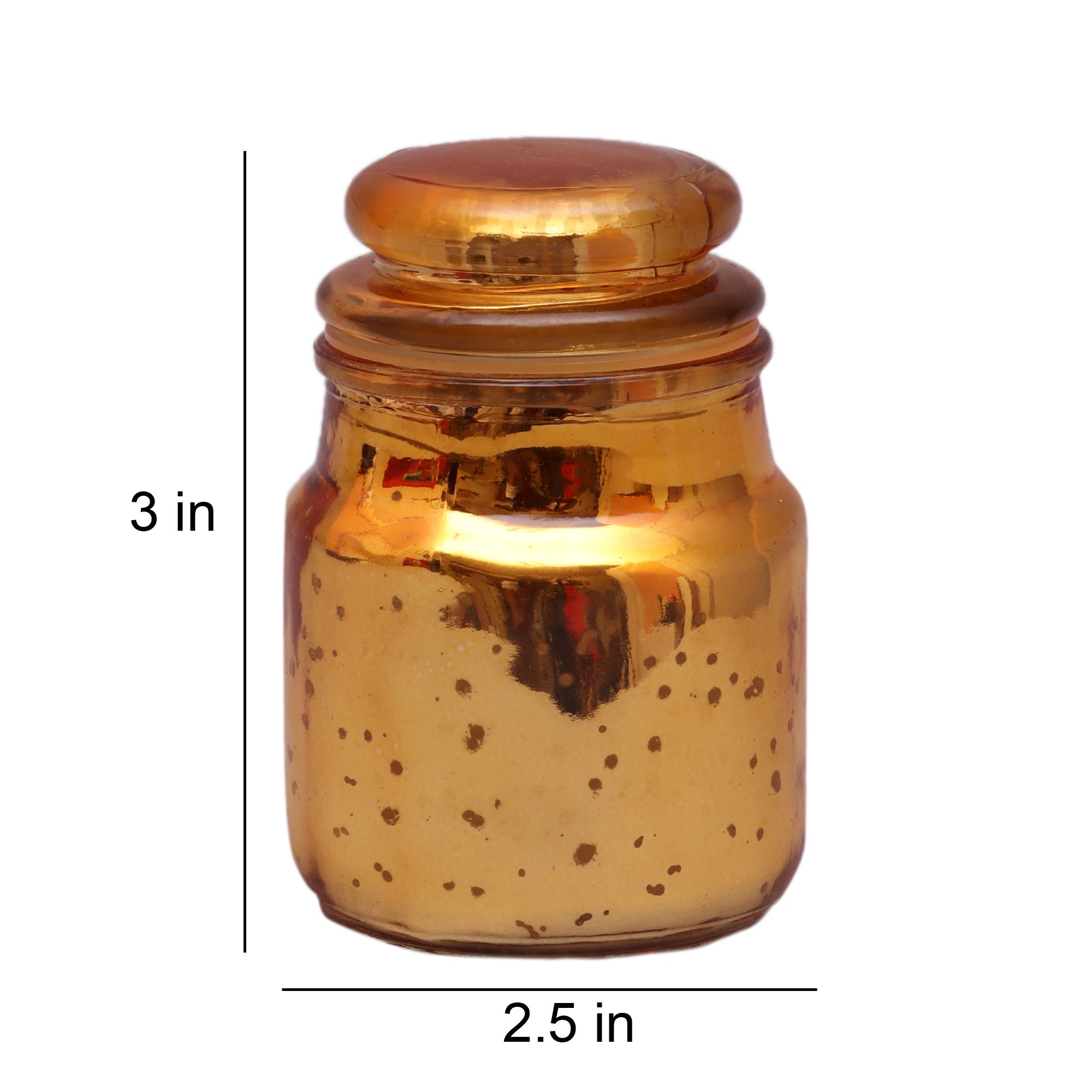 Gold Glass Jars With Lid Set of 4