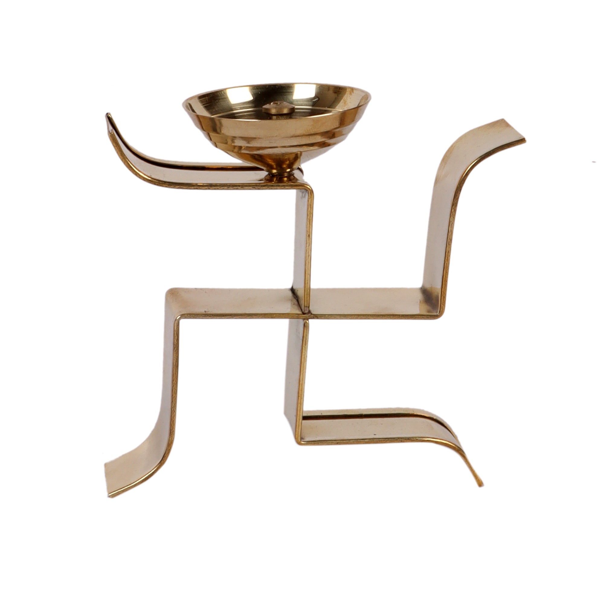 Standing Satiya Brass Akhand Diya Set of 2