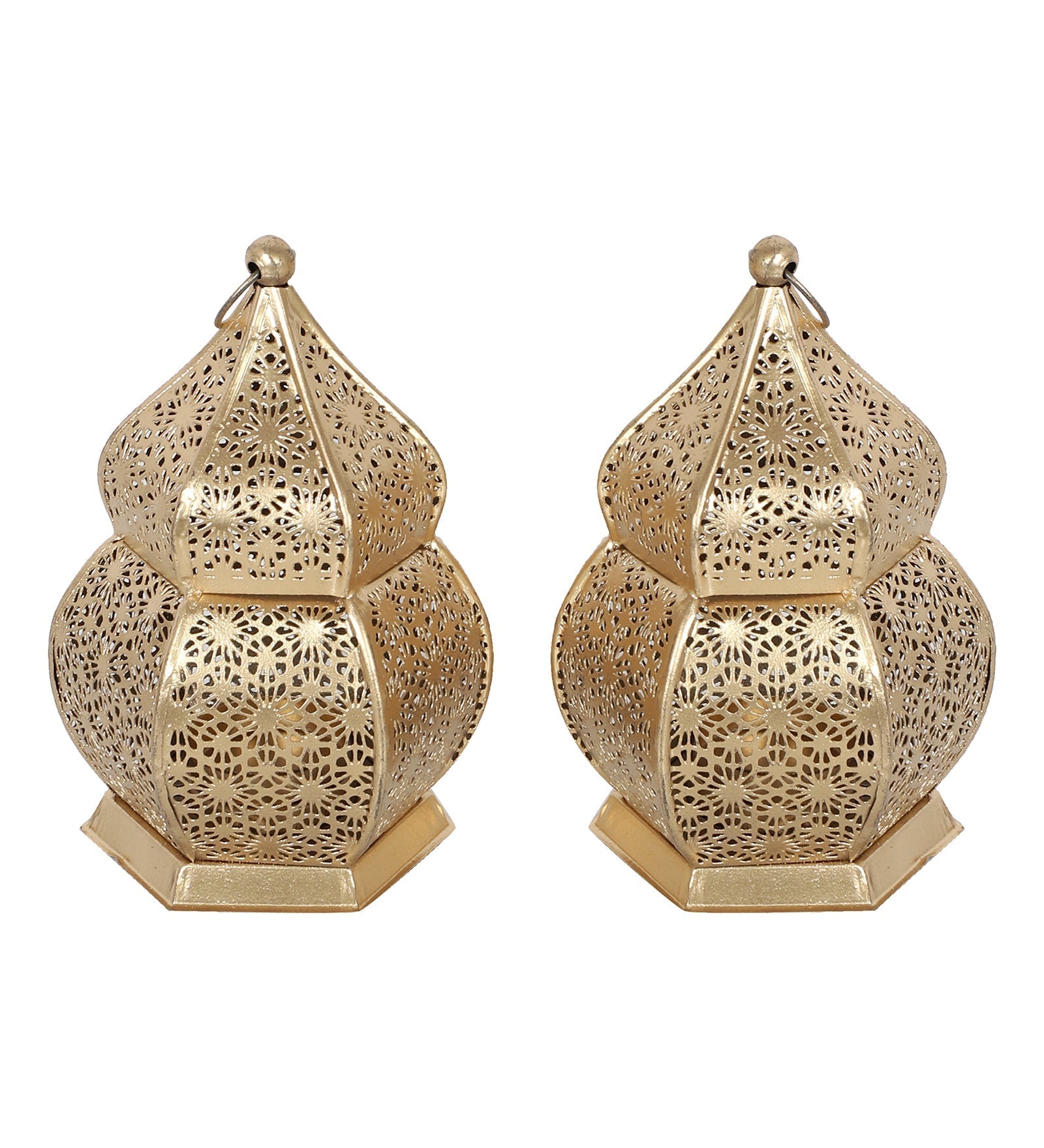 Hanging Hut Lantern Tealight Holder Set of 2