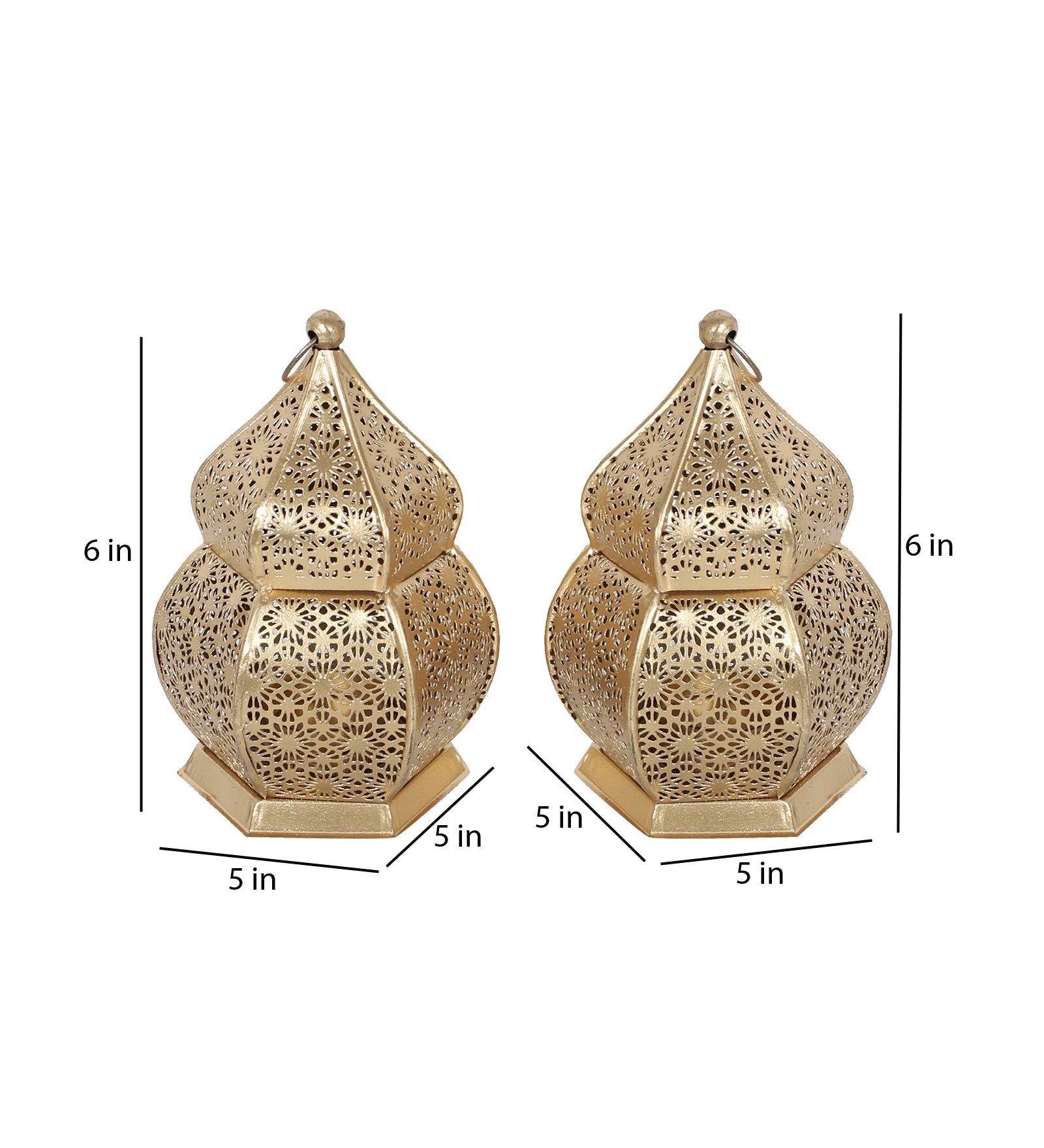 Hanging Hut Lantern Tealight Holder Set of 2
