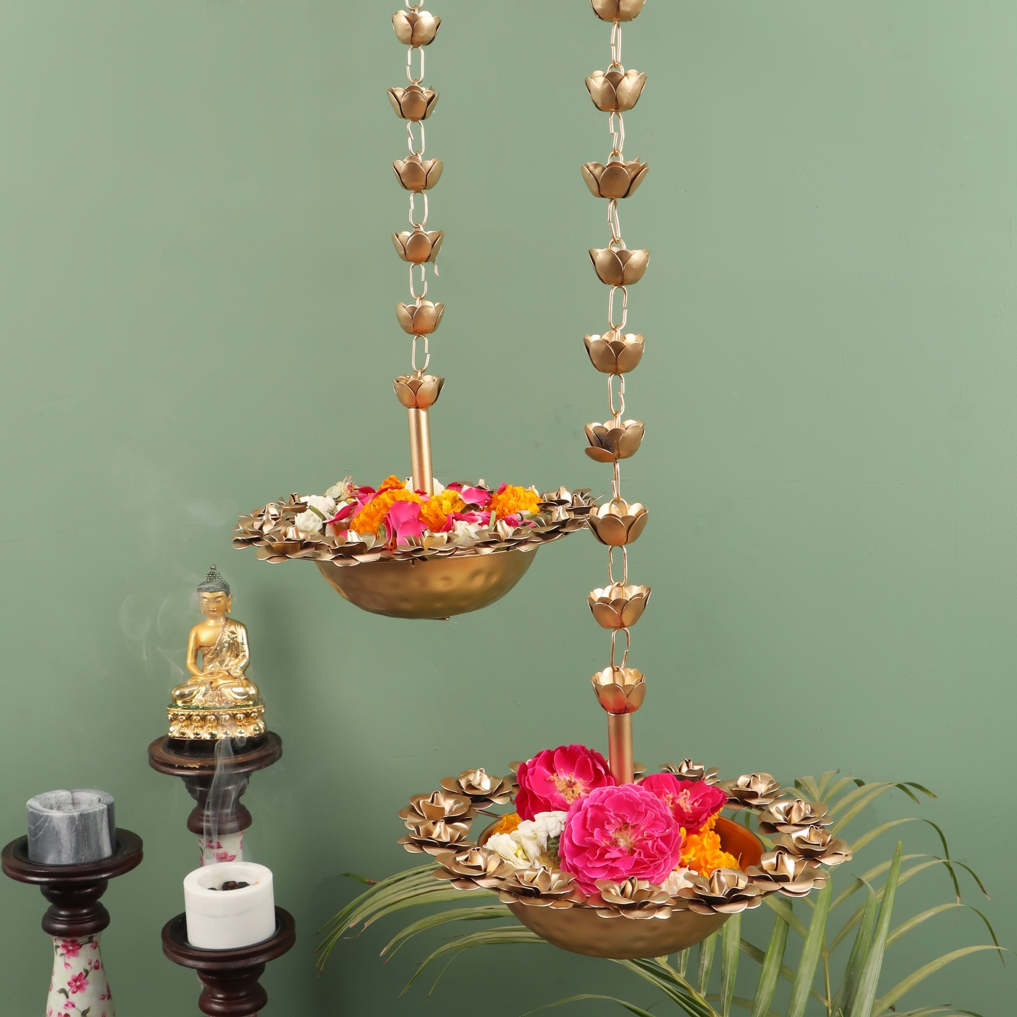 Hanging Rose Urli Set of 2