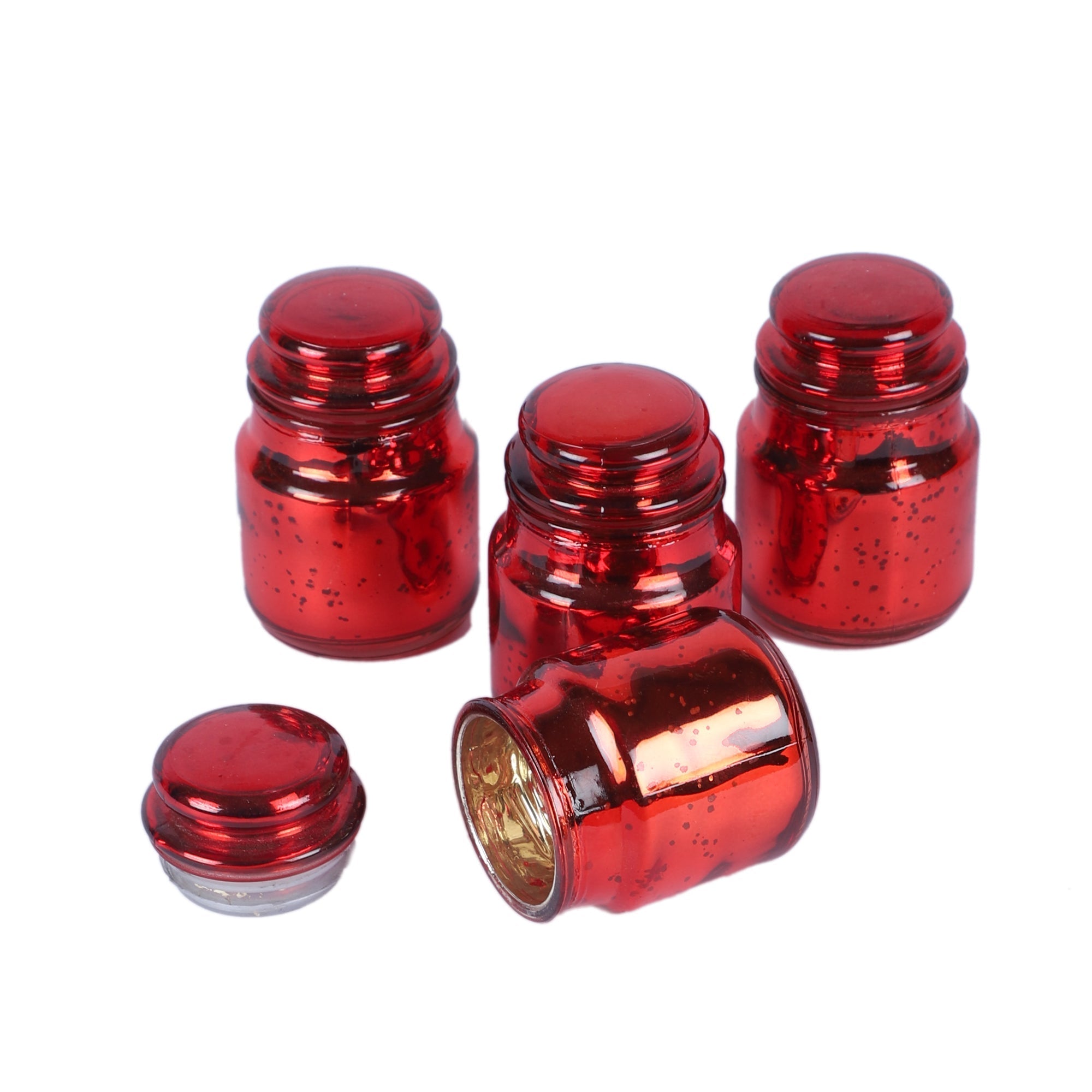 Red Glass With Jar Set of 4