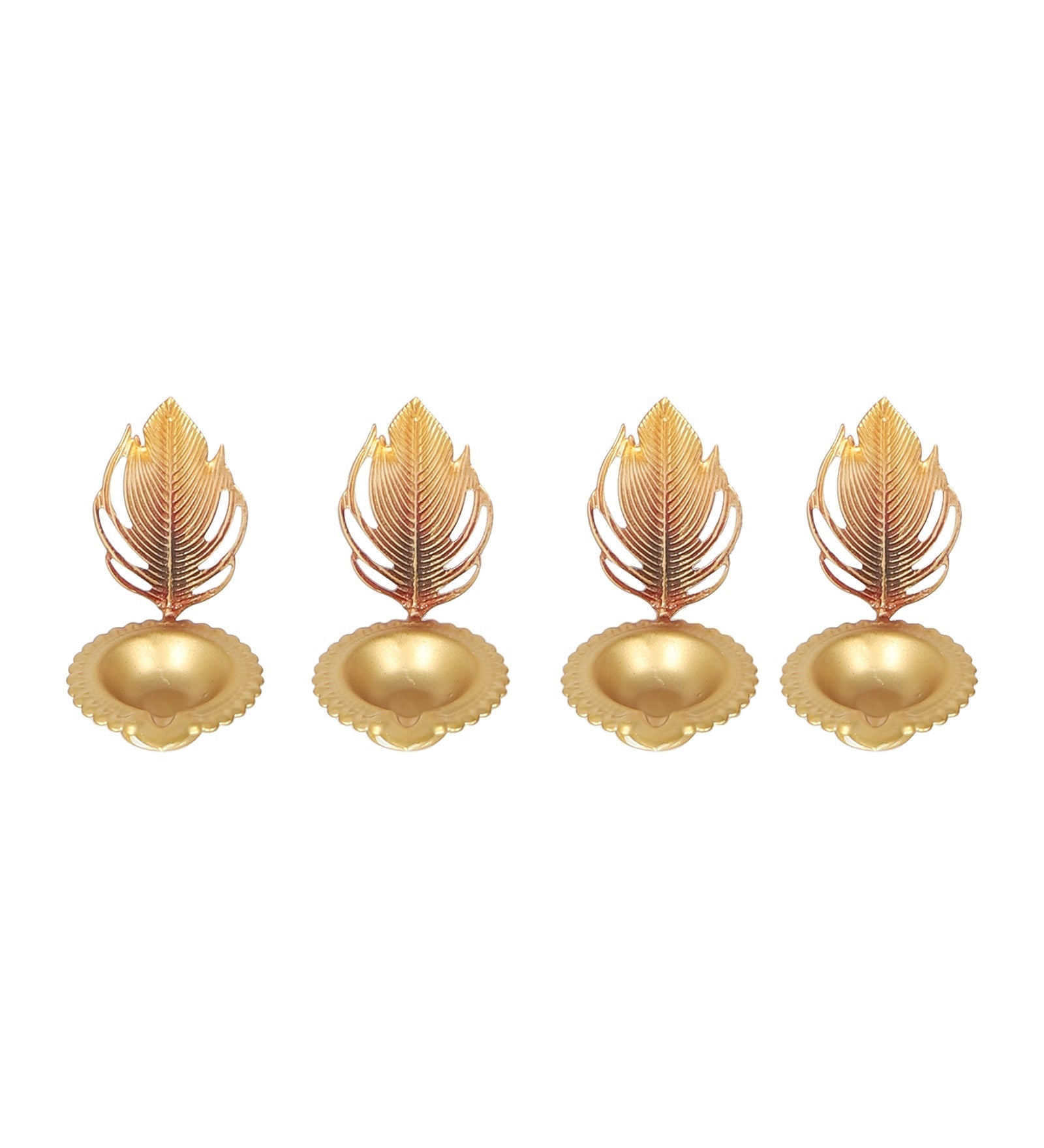 Peaock Red & Gold Urli With 4 Dia