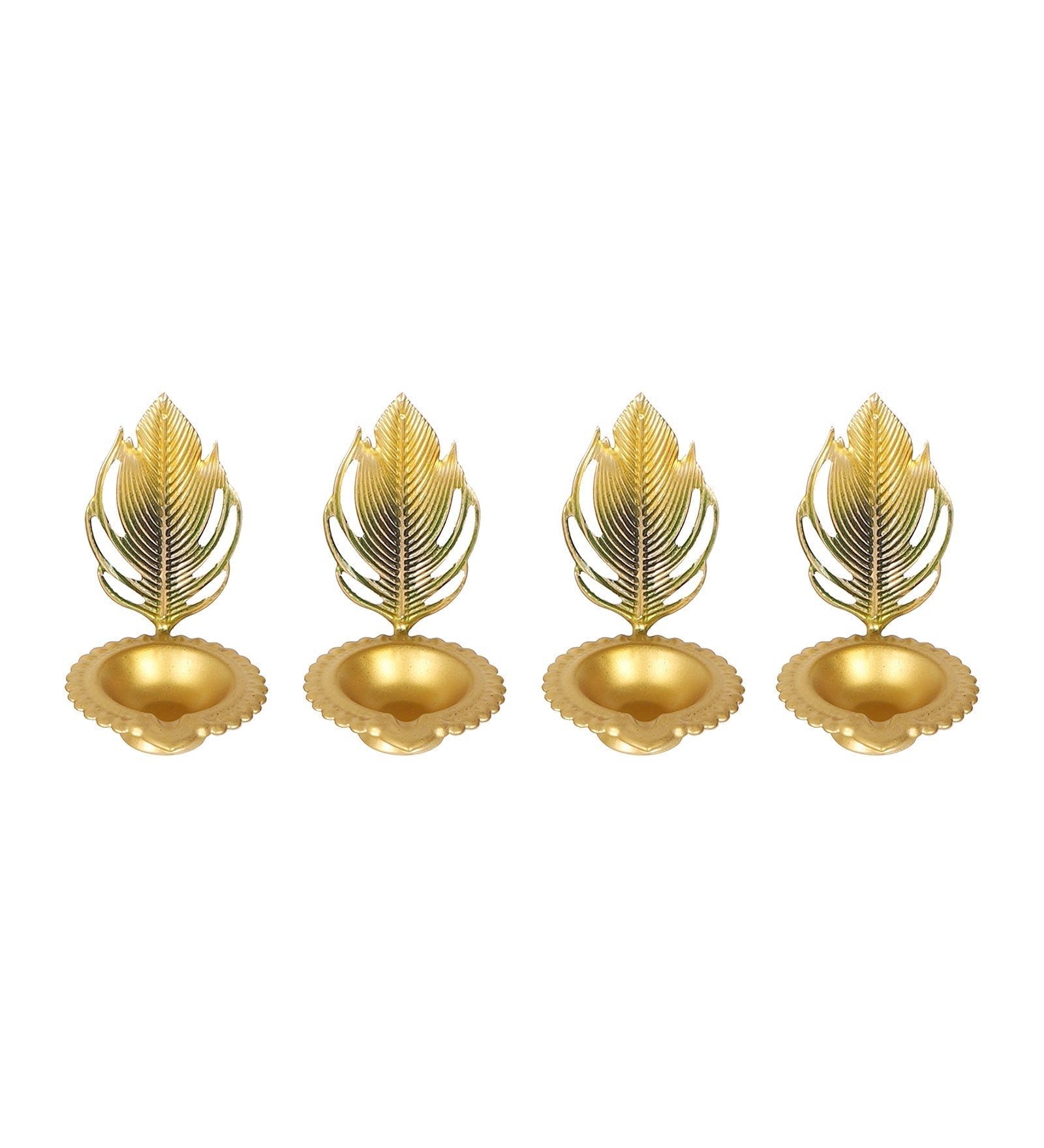 Gren & Gold Peacock Urli With Tealight Holder Set of 5