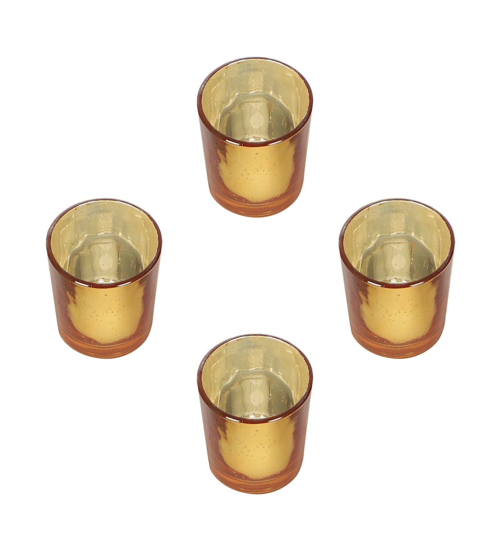 Three Layer Lotus With 4 Gold Glass Votive