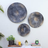 Grey & Gold Hammered Wall Decor Set of 3