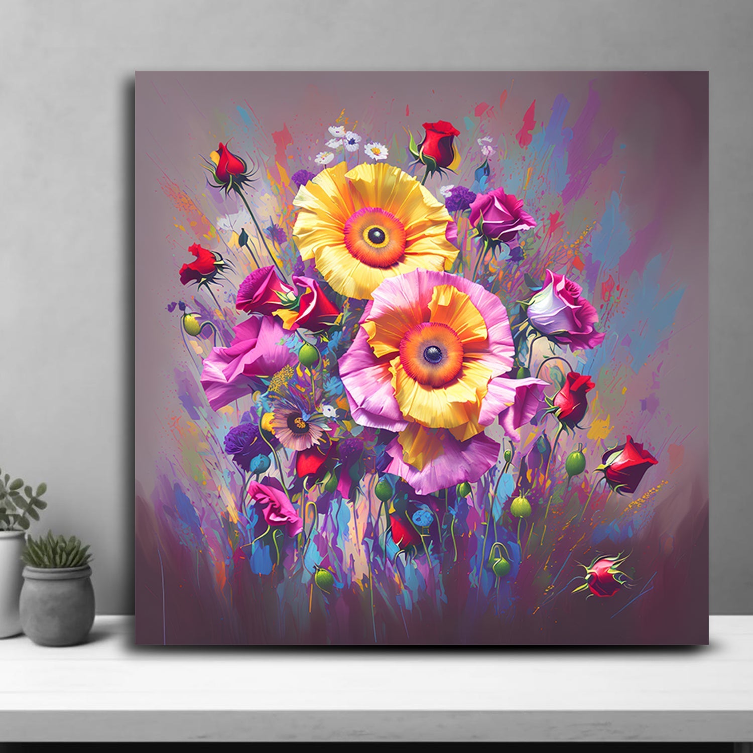 Premium Bold Flower Canvas Wall Art