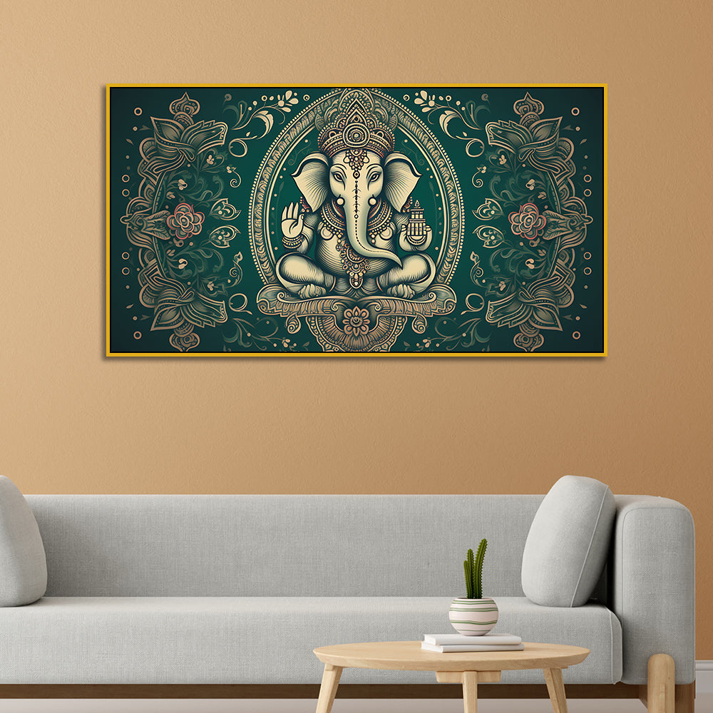Rustic Lord Ganesha Poster – Vintage Temple Artwork