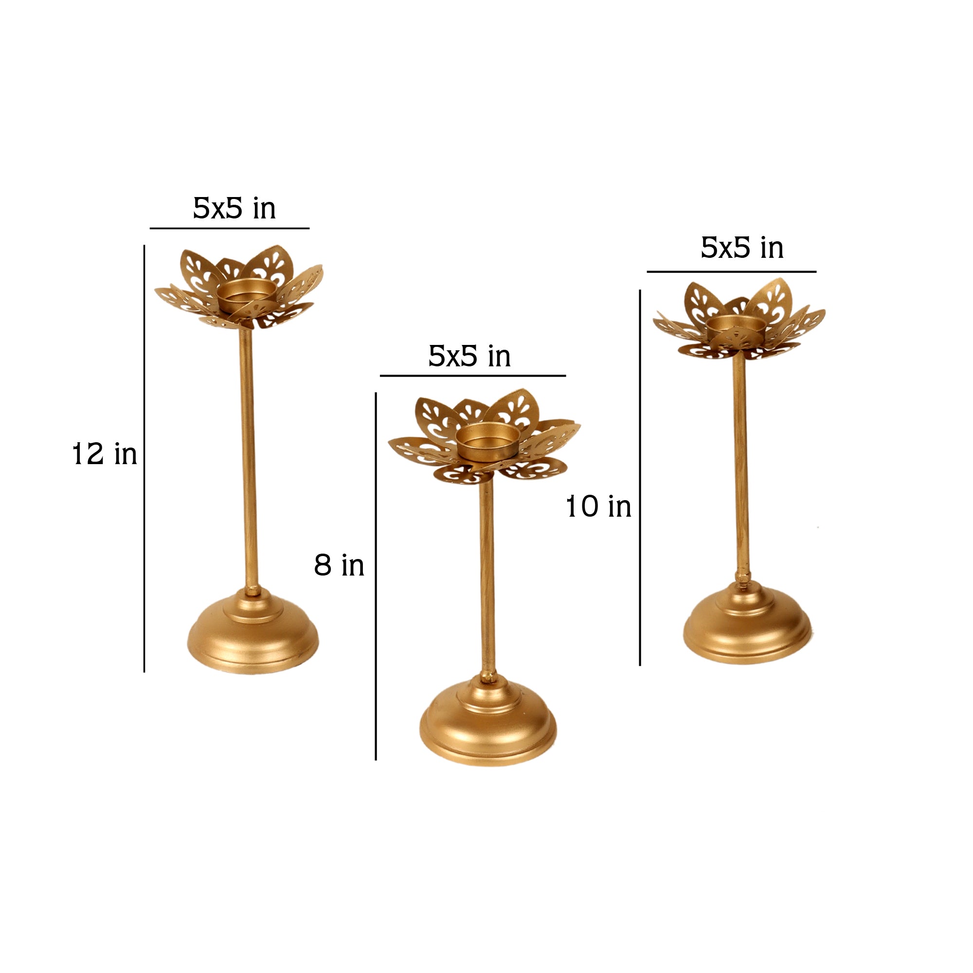 Small Cut Detachable Tealight Holder Set of 3