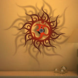 Om Text in Sun Design Shadow Lamp
