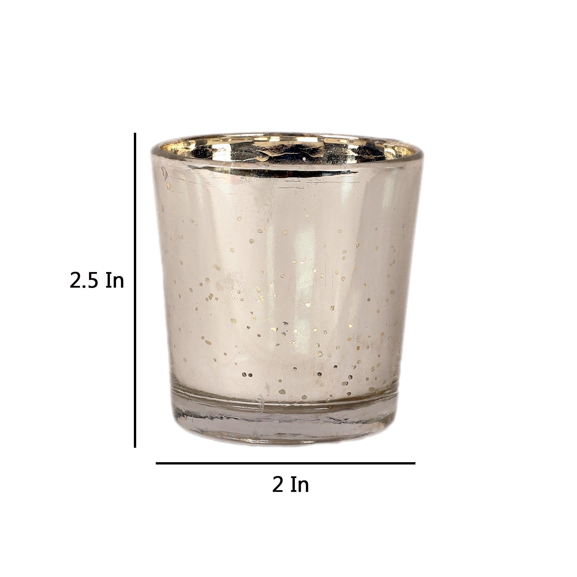 Silver Glass Votive Set of 4