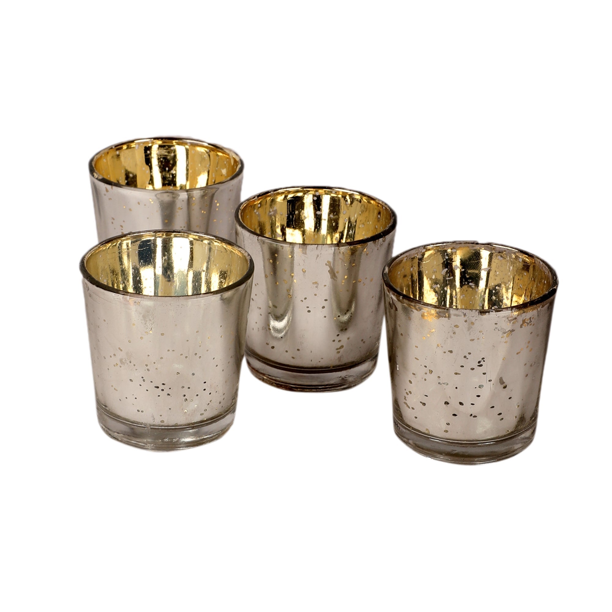 Silver Glass Votive Set of 4