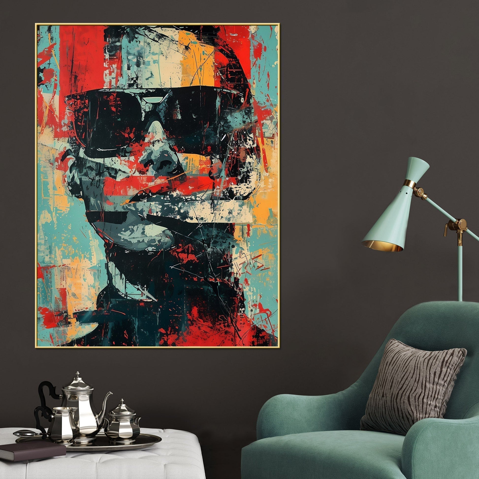 Geometric Abstract Jesus Decorative Cotton Canvas Wall Painting