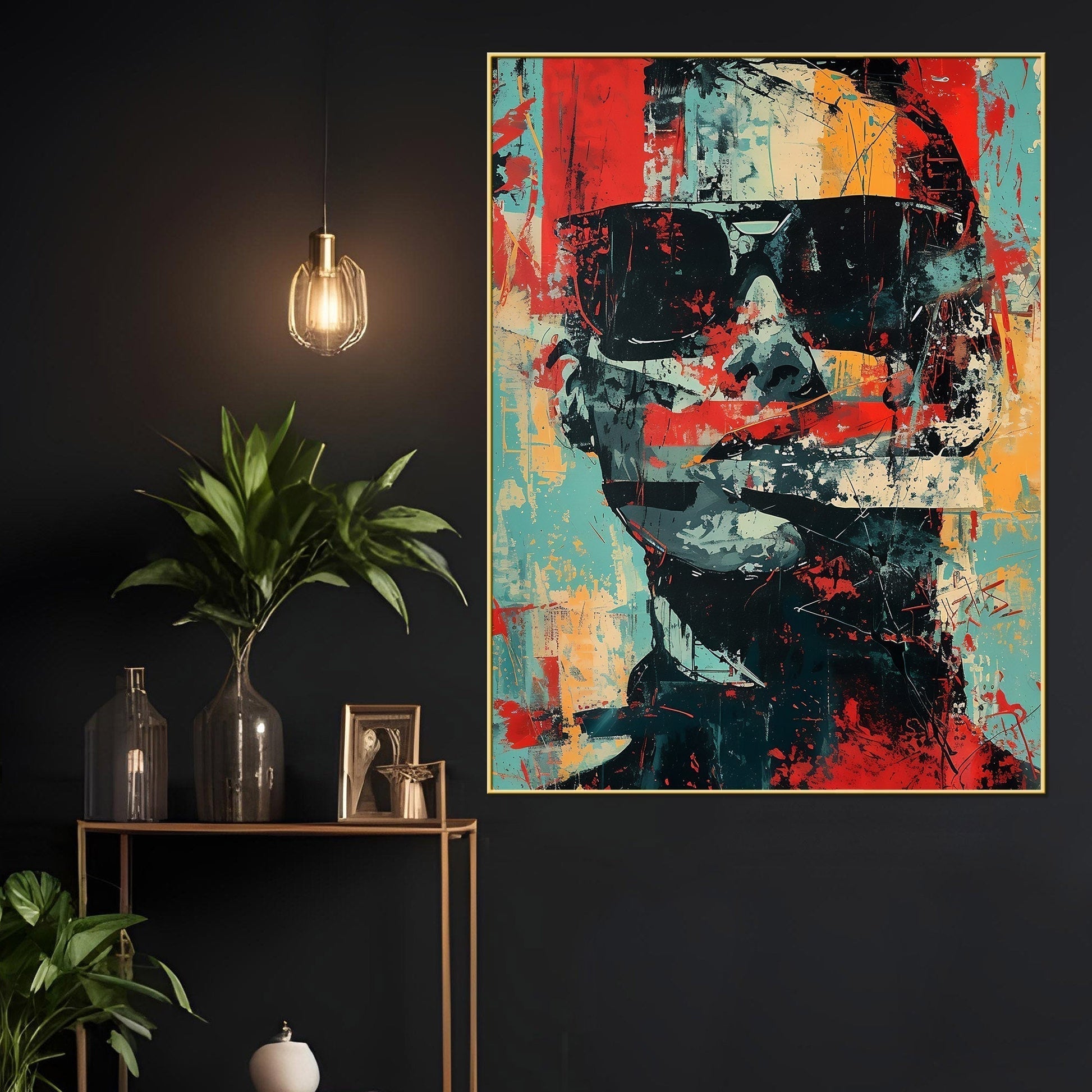 Geometric Abstract Jesus Decorative Cotton Canvas Wall Painting