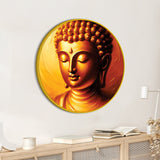 Artistic Golden Gautam Buddha Round Wall Painting