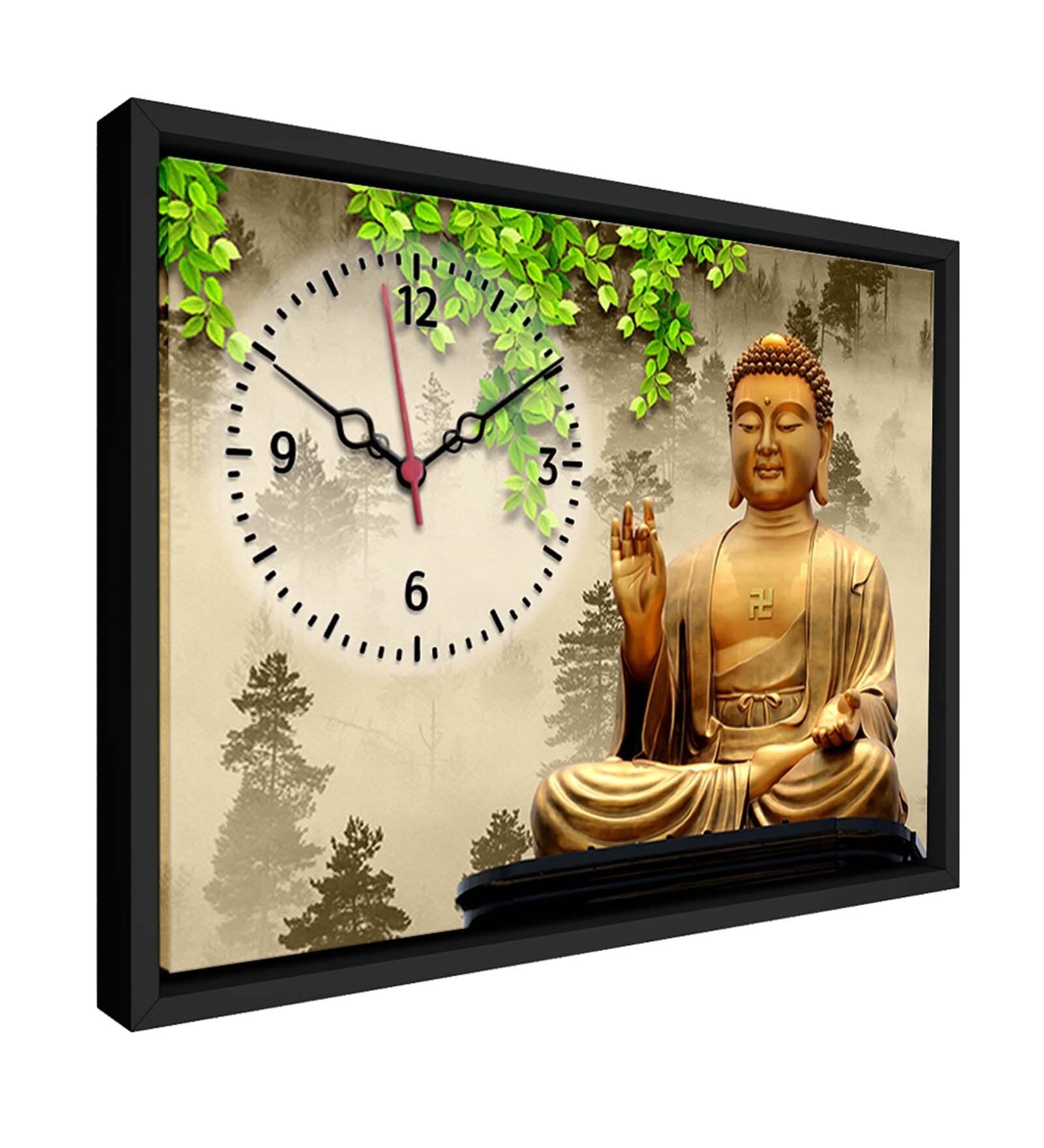 Gautam Buddha Inspired MDF Analog Wall Clock