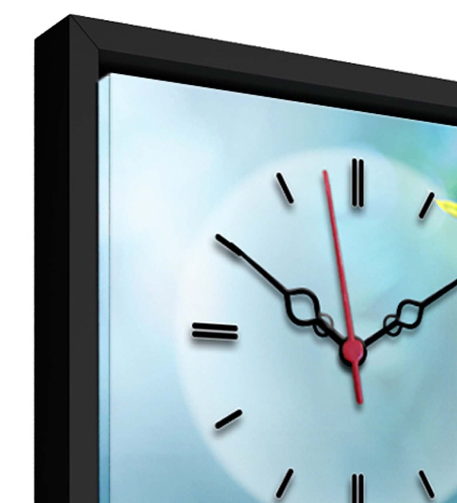 Black Frame Engineered MDF Analog Wall Clock