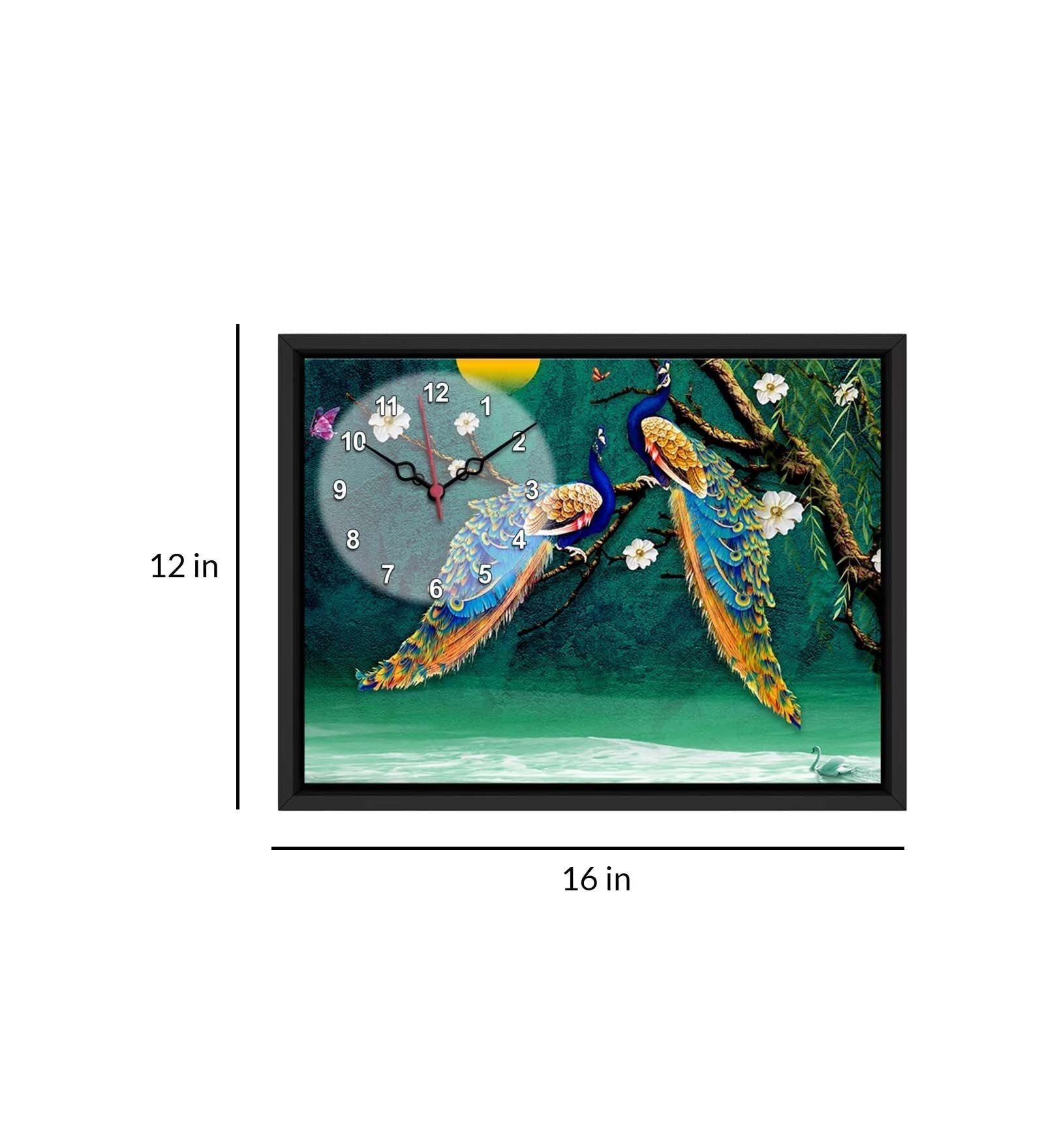 Peacock Printed Analog MDF Modern Wall Clock
