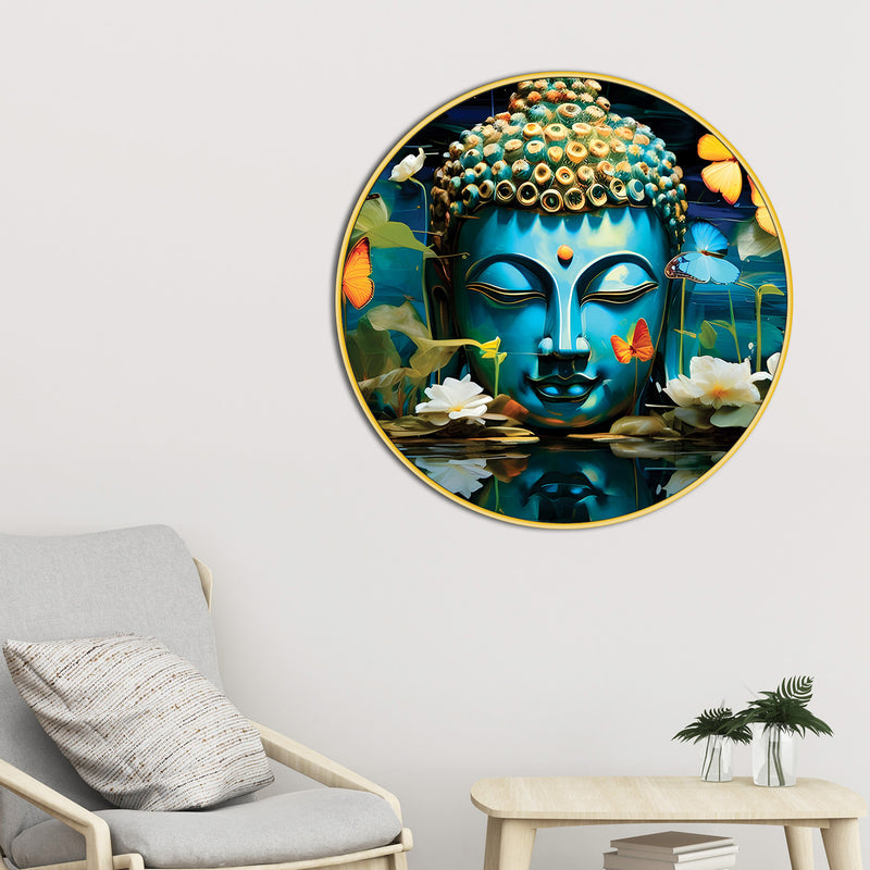 Gautam Buddha Round Artistic Painting