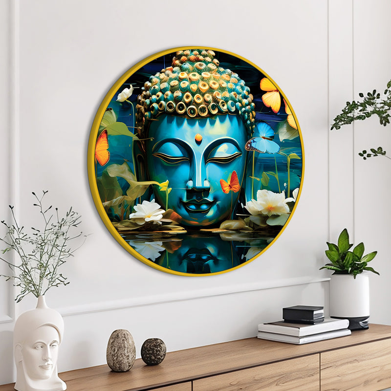 Gautam Buddha Round Artistic Painting