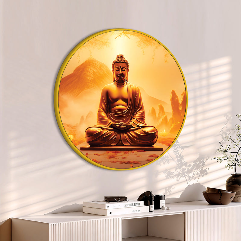 Gautam Buddha Round Wall Painting for Décor