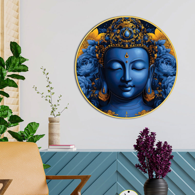 Gautam Buddha Round Wall Art Painting