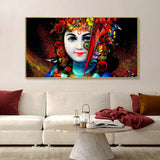 Krishna with Peacock Spiritual Canvas  Wall Painting