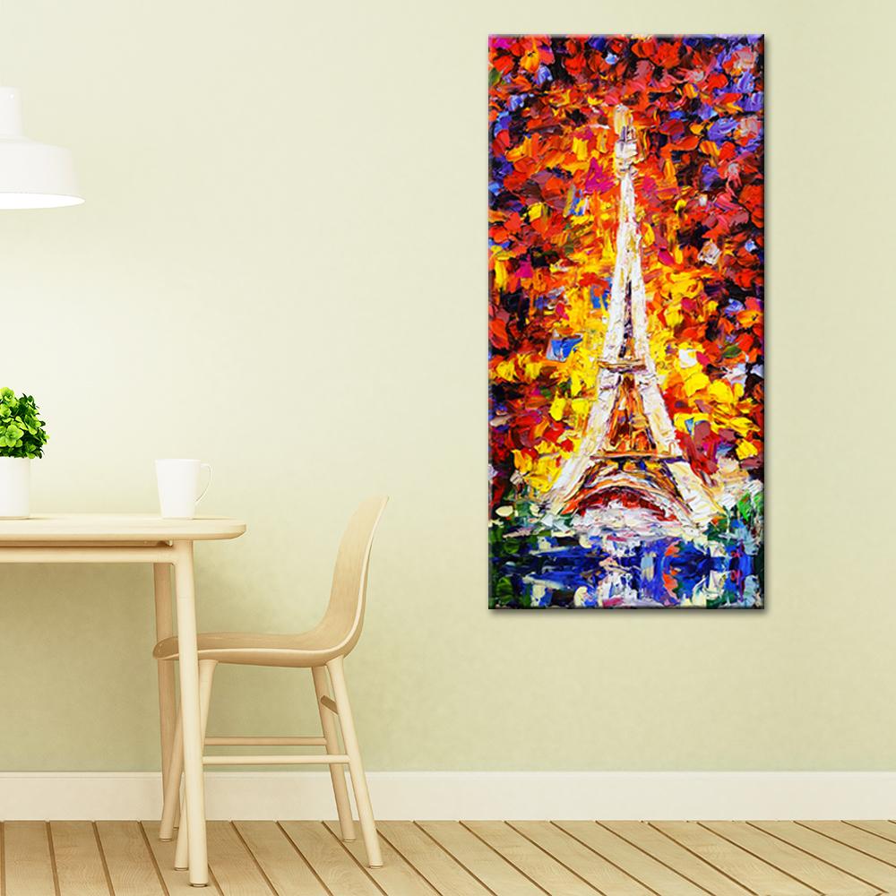 Creative Eiffel Tower Vertical Wall Painting