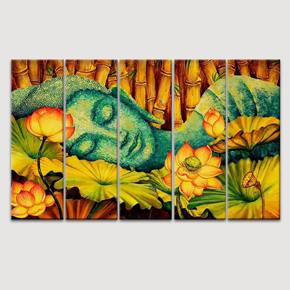 Buddha in Bamboo Forest Wall Canvas