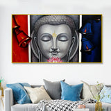 Beautiful Buddha on Vibrant Colors Wall Painting