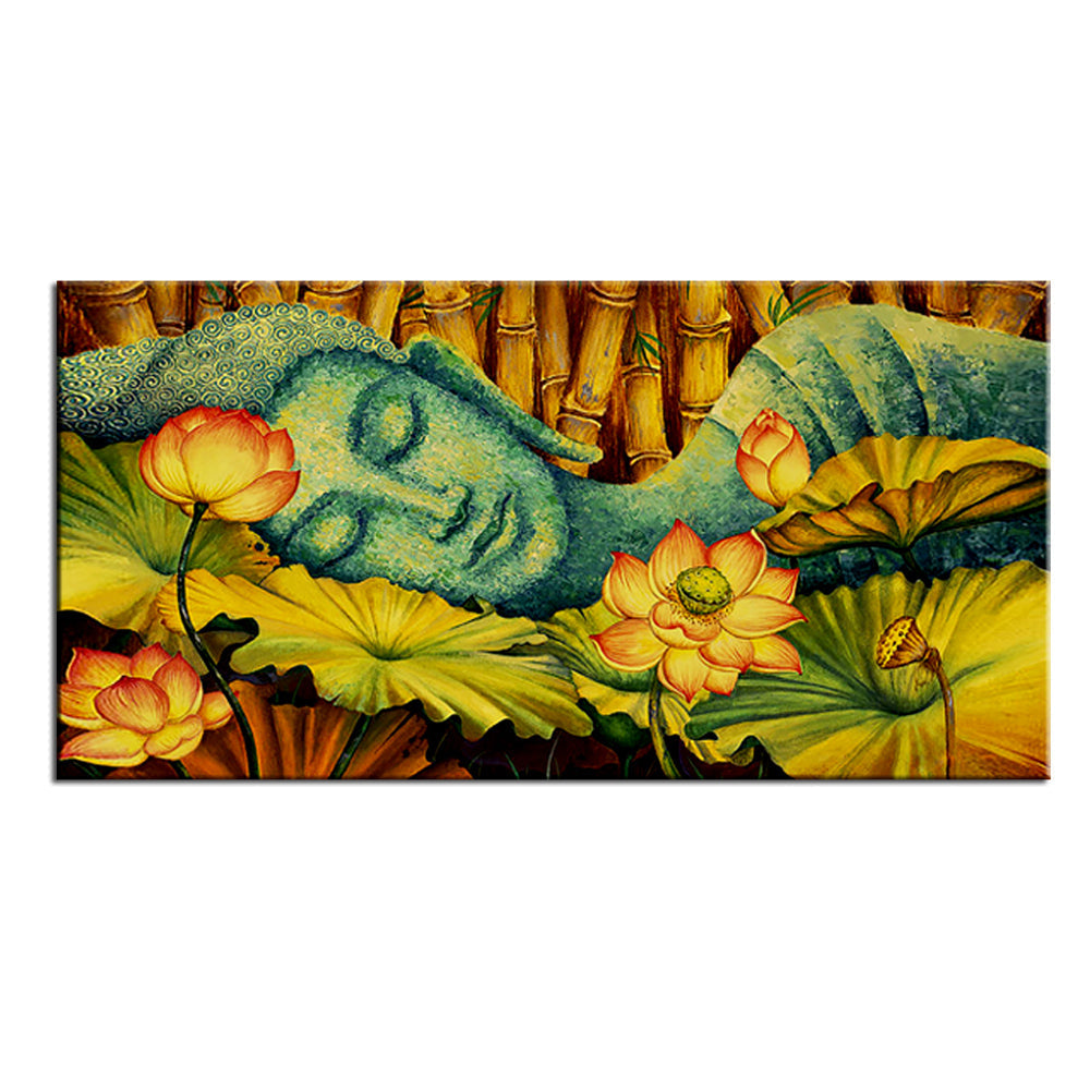Buddha in Bamboo Forest Calming Vaastu Wall Canvas