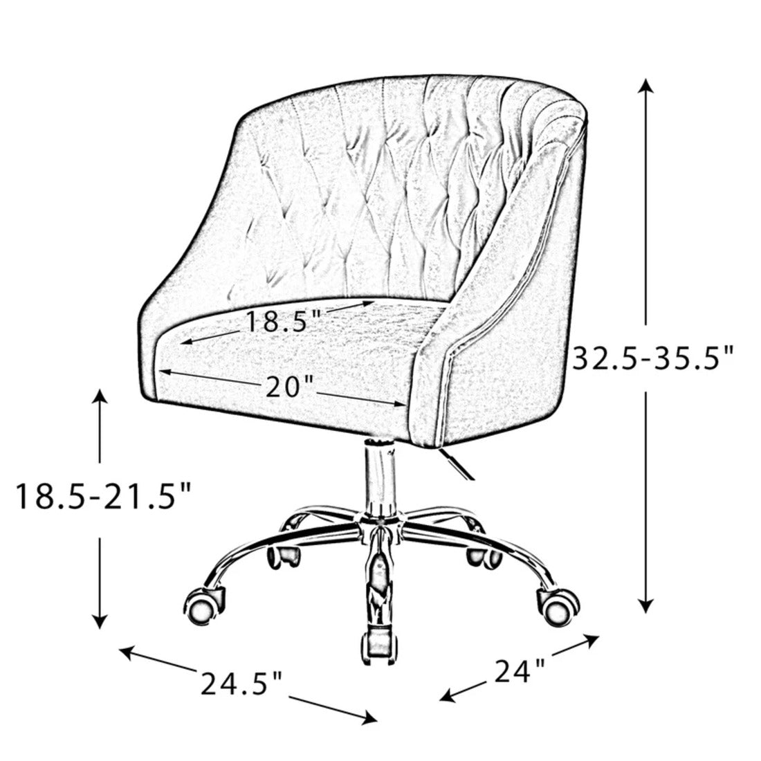 Velvet Clemence Pink Task Chairs/Study Chair/Office Chair for Study Room, Office, Swivel Armchair with Gold Base
